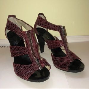 Michael by Michael Kors burgundy zipper heels